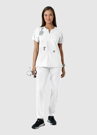 Carhartt Women's Notch Neck Tunic Knit Panel Scrub Top