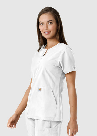 Carhartt Women's Notch Neck Tunic Knit Panel Scrub Top