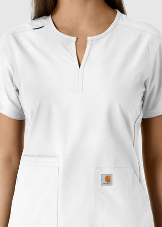 Carhartt Women's Notch Neck Tunic Knit Panel Scrub Top