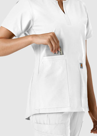 Carhartt Women's Notch Neck Tunic Knit Panel Scrub Top