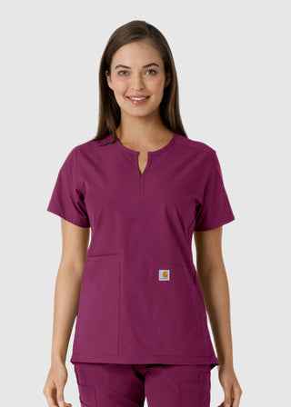Carhartt Women's Notch Neck Tunic Knit Panel Scrub Top