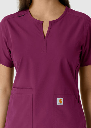 Carhartt Women's Notch Neck Tunic Knit Panel Scrub Top