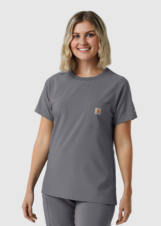 Wink Scrubs Carhartt Force Cross-Flex Women's Crew Neck Scrub Top