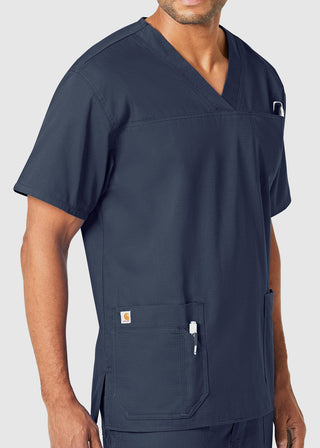 Carhartt Men's Solid V-Neck Three Pocket Scrub Top