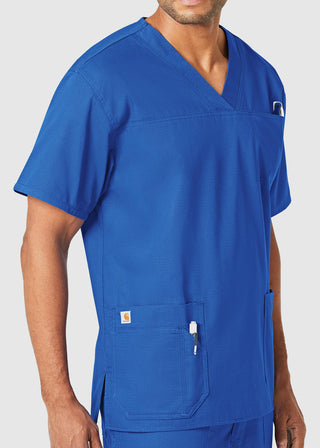 Carhartt Men's Solid V-Neck Three Pocket Scrub Top