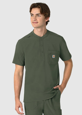 Carhartt Force Cross-Flex Men's Henley Scrub Top