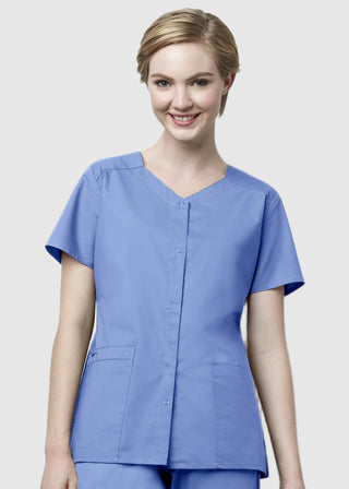 Wink Scrubs WonderWORK Women's Short Sleeve Snap Jacket