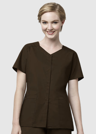 Wink Scrubs WonderWORK Women's Short Sleeve Snap Jacket