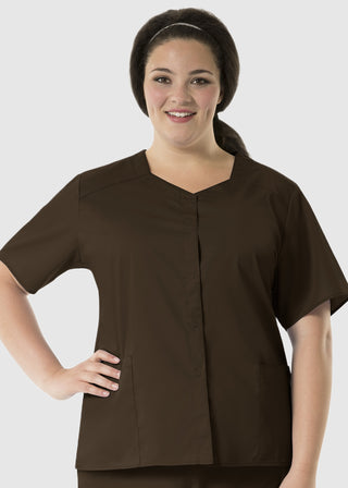 Wink Scrubs WonderWORK Women's Short Sleeve Snap Jacket