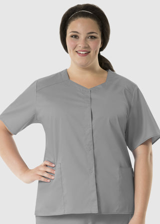 Wink Scrubs WonderWORK Women's Short Sleeve Snap Jacket