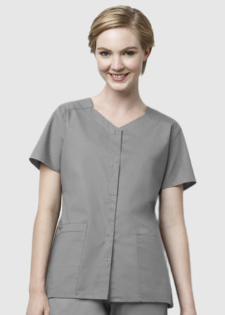 Wink Scrubs WonderWORK Women's Short Sleeve Snap Jacket