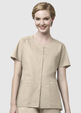 Wink Scrubs WonderWORK Women's Short Sleeve Snap Jacket