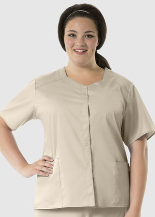 Wink Scrubs WonderWORK Women's Short Sleeve Snap Jacket