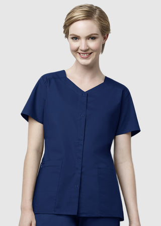 Wink Scrubs WonderWORK Women's Short Sleeve Snap Jacket