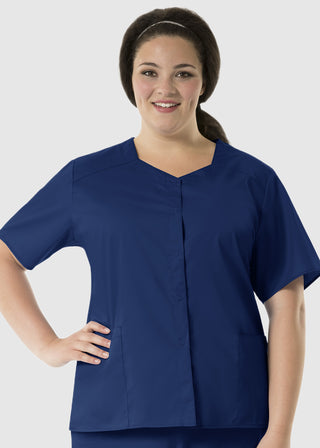 Wink Scrubs WonderWORK Women's Short Sleeve Snap Jacket