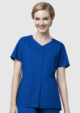 Wink Scrubs WonderWORK Women's Short Sleeve Snap Jacket