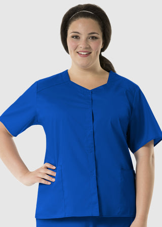 Wink Scrubs WonderWORK Women's Short Sleeve Snap Jacket