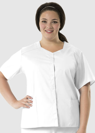 Wink Scrubs WonderWORK Women's Short Sleeve Snap Jacket