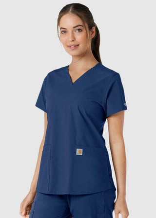 Carhartt Women's V-Neck Knit Panel Scrub Top