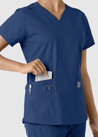 Carhartt Women's V-Neck Knit Panel Scrub Top