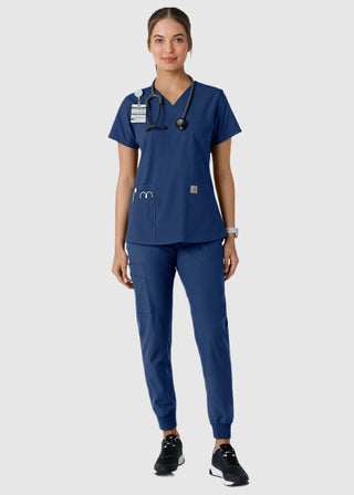 Carhartt Women's V-Neck Knit Panel Scrub Top
