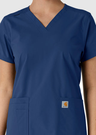 Carhartt Women's V-Neck Knit Panel Scrub Top