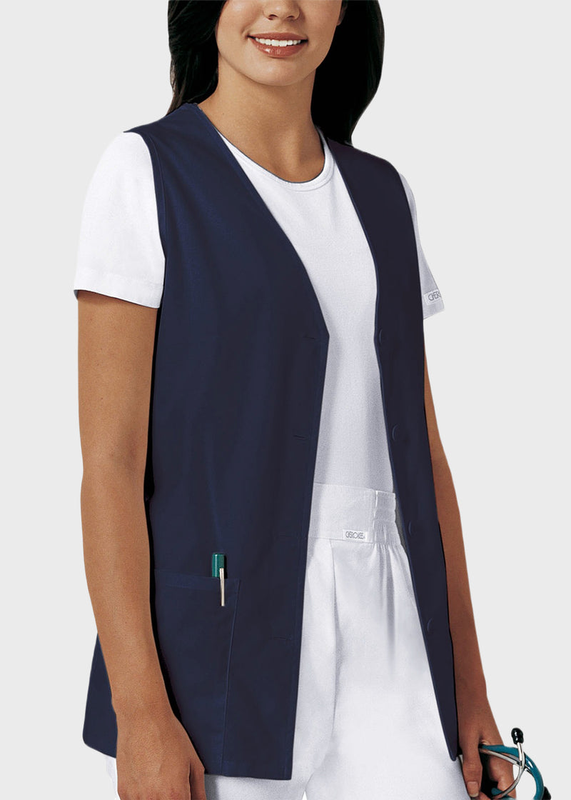 Cherokee Women's Two Pocket Button Front Nurse Vest