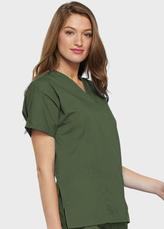 Free Embroidery Women's Two Patch Pockets Nurse Scrub Top