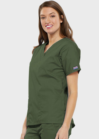 Free Embroidery Women's Two Patch Pockets Nurse Scrub Top