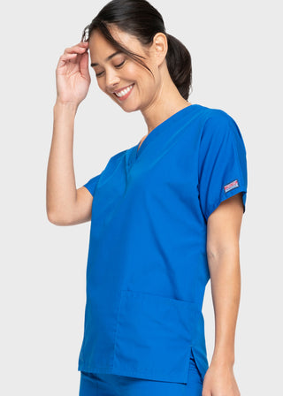 Free Embroidery Women's Two Patch Pockets Nurse Scrub Top