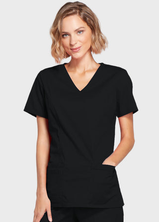 Cherokee Workwear Womens Mock Wrap Scrub Top