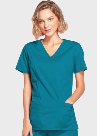 Cherokee Workwear Womens Mock Wrap Scrub Top