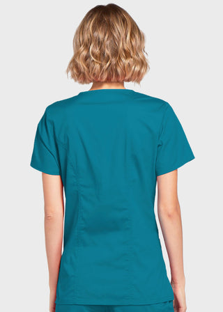 Cherokee Workwear Womens Mock Wrap Scrub Top