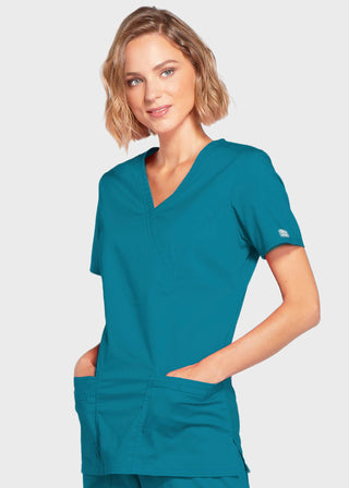 Cherokee Workwear Womens Mock Wrap Scrub Top