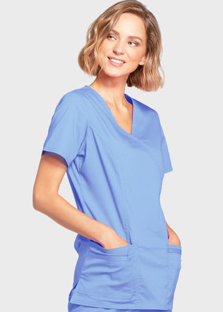 Cherokee Workwear Womens Mock Wrap Scrub Top