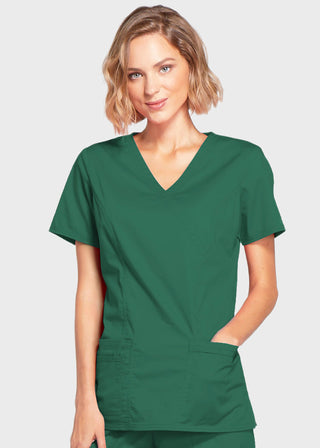 Cherokee Workwear Womens Mock Wrap Scrub Top
