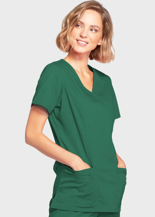 Cherokee Workwear Womens Mock Wrap Scrub Top