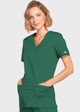Cherokee Workwear Womens Mock Wrap Scrub Top