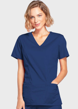 Cherokee Workwear Womens Mock Wrap Scrub Top