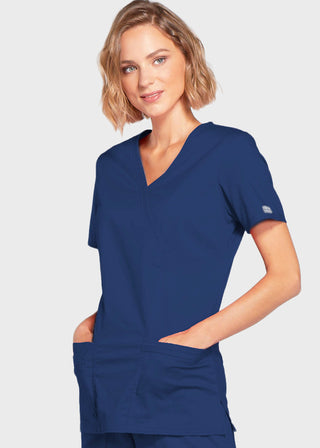 Cherokee Workwear Womens Mock Wrap Scrub Top