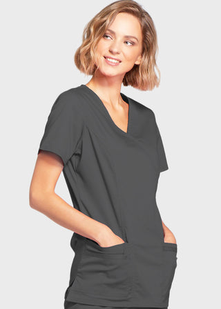 Cherokee Workwear Womens Mock Wrap Scrub Top