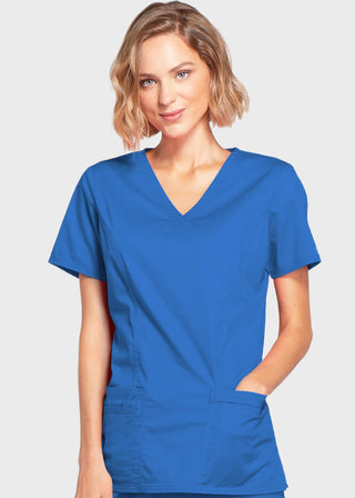 Cherokee Workwear Womens Mock Wrap Scrub Top