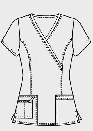 Cherokee Workwear Womens Mock Wrap Scrub Top