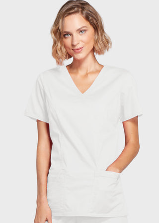 Cherokee Workwear Womens Mock Wrap Scrub Top