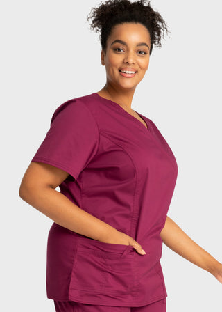Cherokee Workwear Womens Mock Wrap Scrub Top