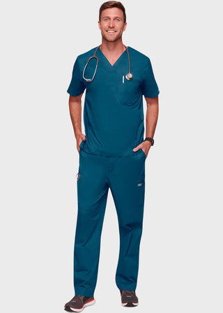 Cherokee WorkWear Men's Double Chest Pocket V-Neck Scrub Top