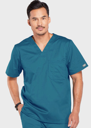 Cherokee WorkWear Men's Double Chest Pocket V-Neck Scrub Top
