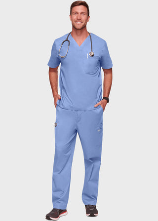 Cherokee WorkWear Men's Double Chest Pocket V-Neck Scrub Top