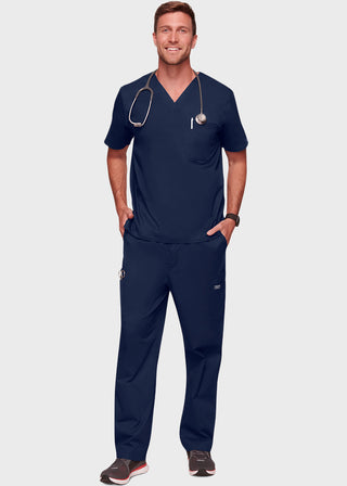 Cherokee WorkWear Men's Double Chest Pocket V-Neck Scrub Top