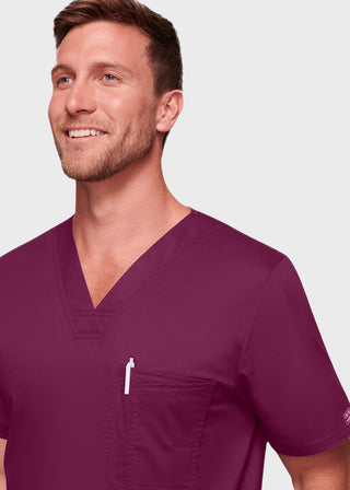 Cherokee WorkWear Men's Double Chest Pocket V-Neck Scrub Top